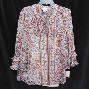Liz Claiborne midnight Caravan shirt floral